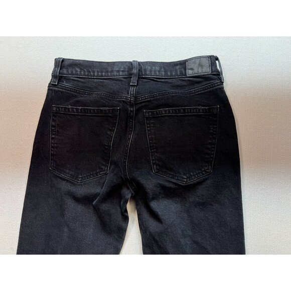 American Eagle Women's Grunge Slim Straight Jeans Stretch Size 6 Faded Black - Picture 9 of 11